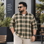 Available in 4XL (60 chest, 34 Length), making it a practical choice for those looking for a larger-size checkered shirt.