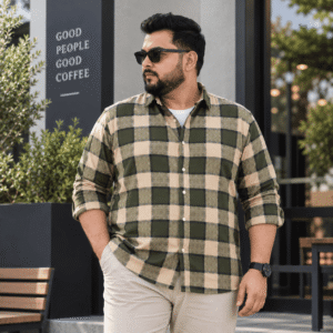 Available in 4XL (60 chest, 34 Length), making it a practical choice for those looking for a larger-size checkered shirt.
